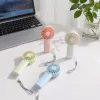 Colorful handheld mini fan, portable silent USB charging mini desktop fan details Picture